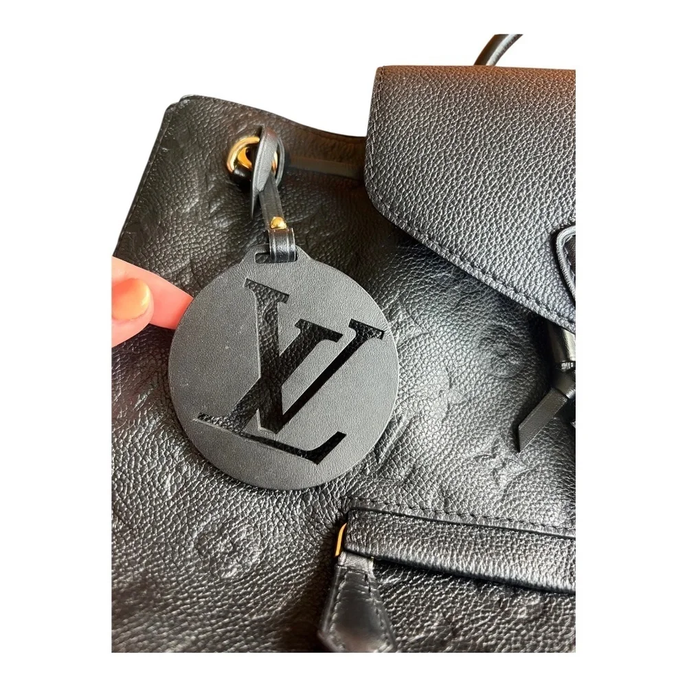 Louis Vuitton Montsouris Monogram Empreinte Embossed Leather Backpack Black